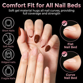 Luckyfairy Extra Short Almond Nail Tips packaging