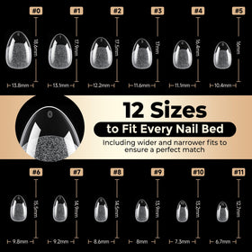 Luckyfairy Extra Short Almond Nail Tips packaging details