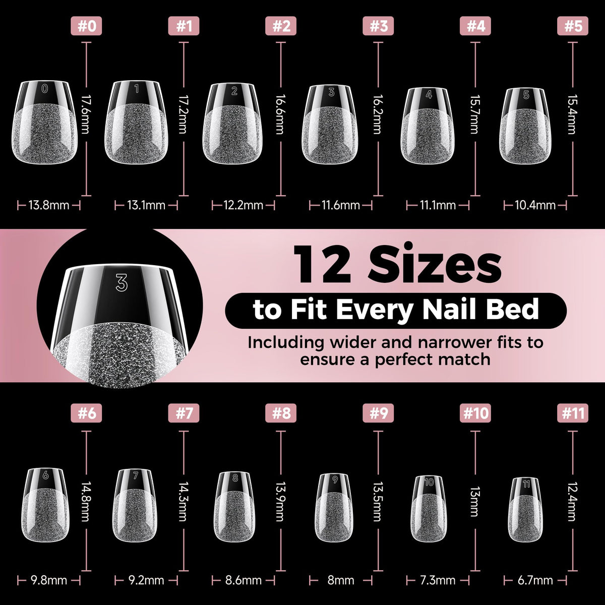 Luckyfairy Extra Short Coffin Nail Tips with accessories for nail art