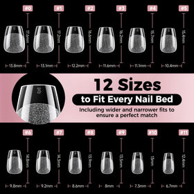 Luckyfairy Extra Short Coffin Nail Tips with accessories for nail art