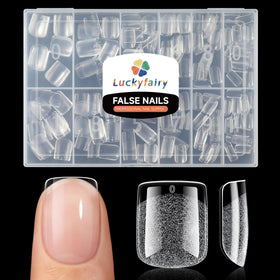 Luckyfairy Extra Short Square Fake Nails 240pcs front view