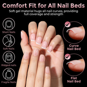 Luckyfairy Extra Short Square Fake Nails in packaging