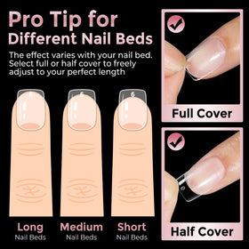 Luckyfairy Extra Short Square Fake Nails with nail polish