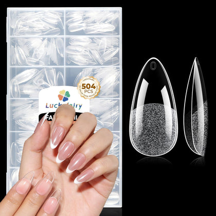 Luckyfairy Medium Almond Nail Tips 504pcs front view