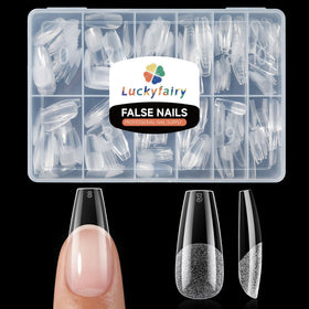 Luckyfairy Medium Gel Coffin Nail Tips package front view with 240 pieces