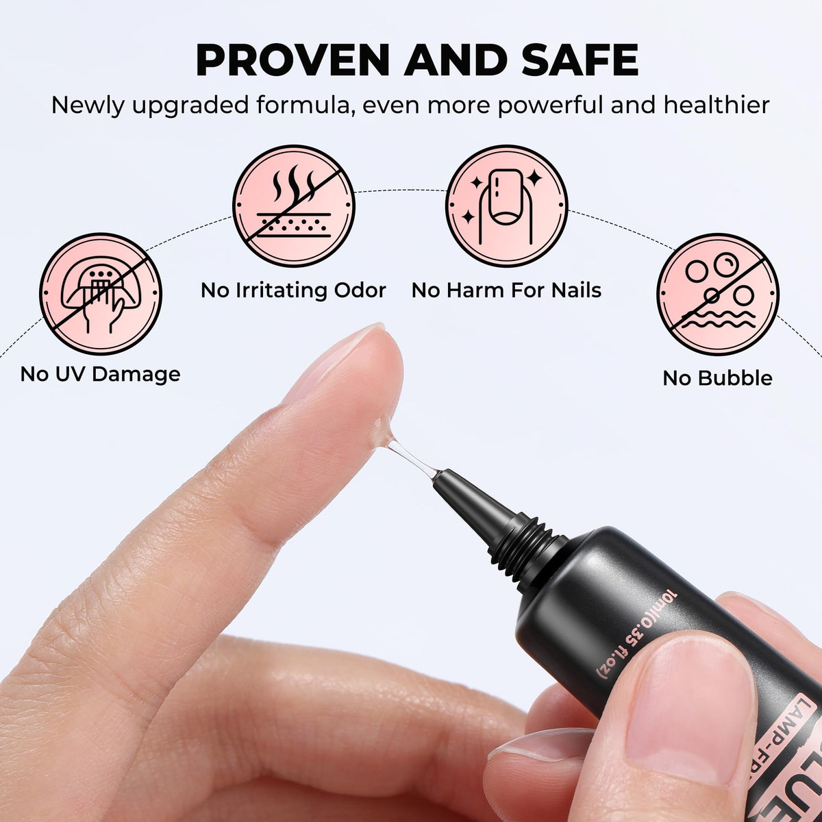 Luckyfairy nail glue in use during a manicure