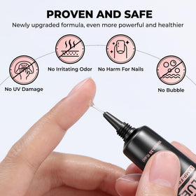 Luckyfairy nail glue in use during a manicure