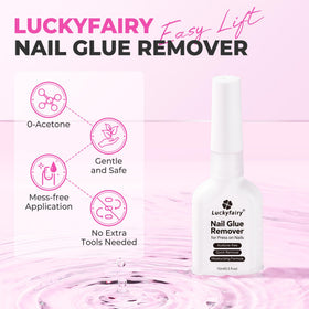Luckyfairy Nail Glue Remover 15ml in use on nails
