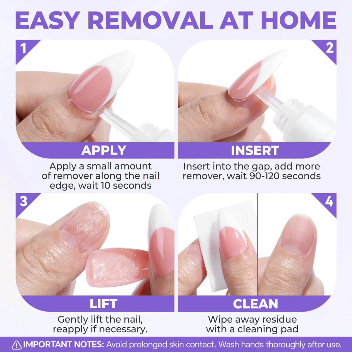 Luckyfairy Nail Glue Remover demonstrating easy application