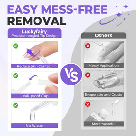 Luckyfairy Nail Glue Remover on a table with nail care products