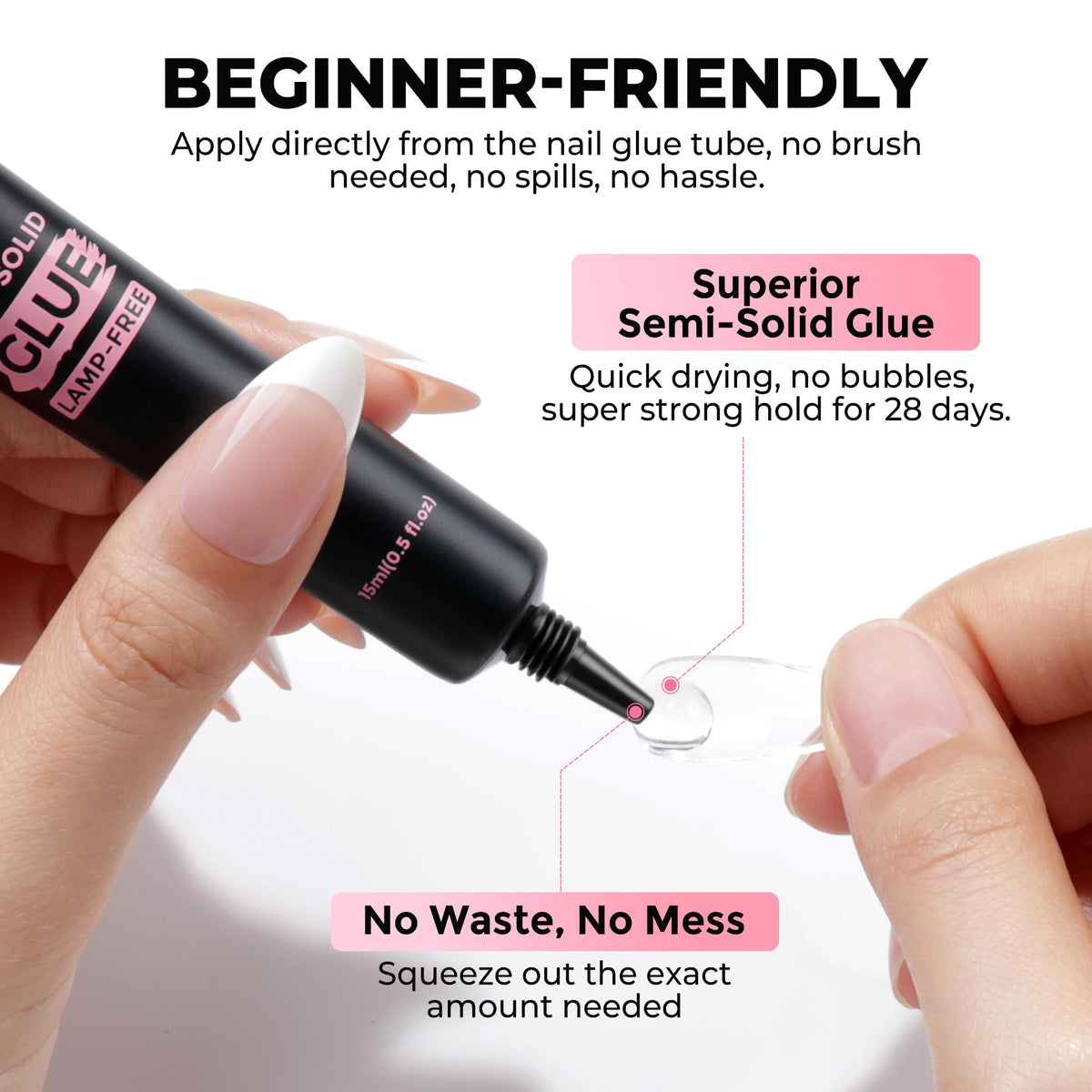 Luckyfairy Nail Glue Set with glue and remover side view
