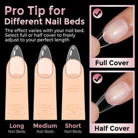 Luckyfairy nail tips on a manicure table