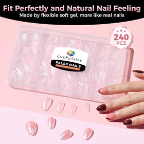 Luckyfairy nail tips showing matte finish