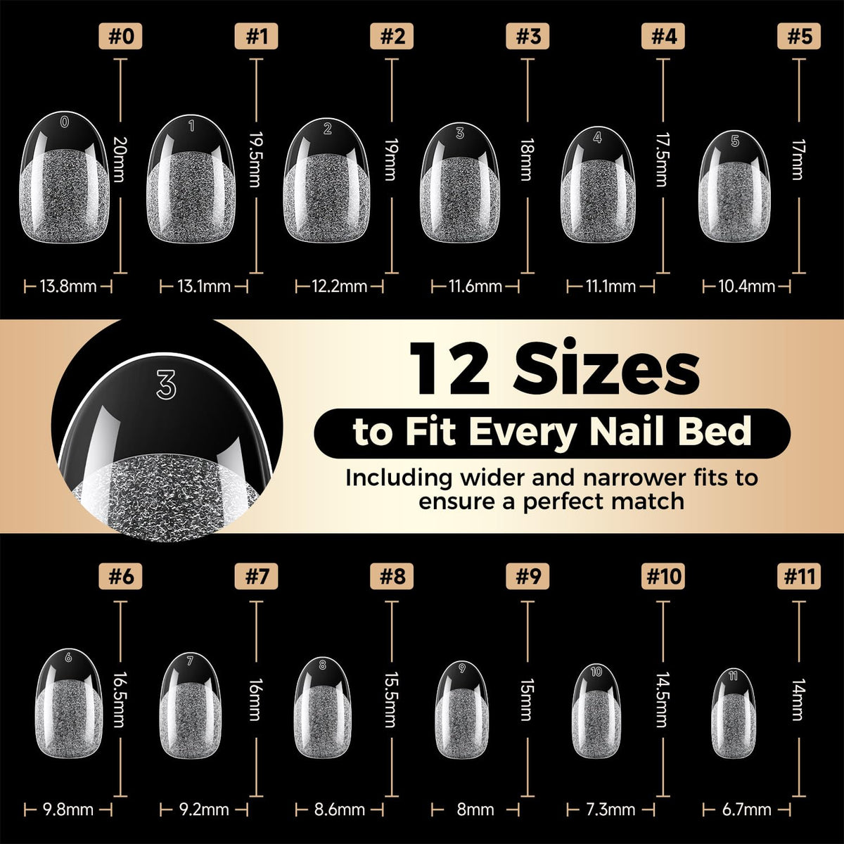 Luckyfairy nail tips showing textured matte finish