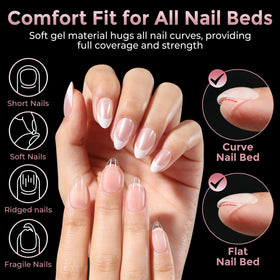 Luckyfairy Short Almond Nail Tips in packaging