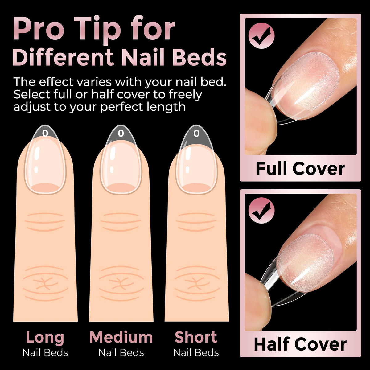 Luckyfairy Short Almond Nail Tips in use during manicure