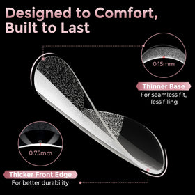 Luckyfairy Short Almond Nail Tips with extra sizes