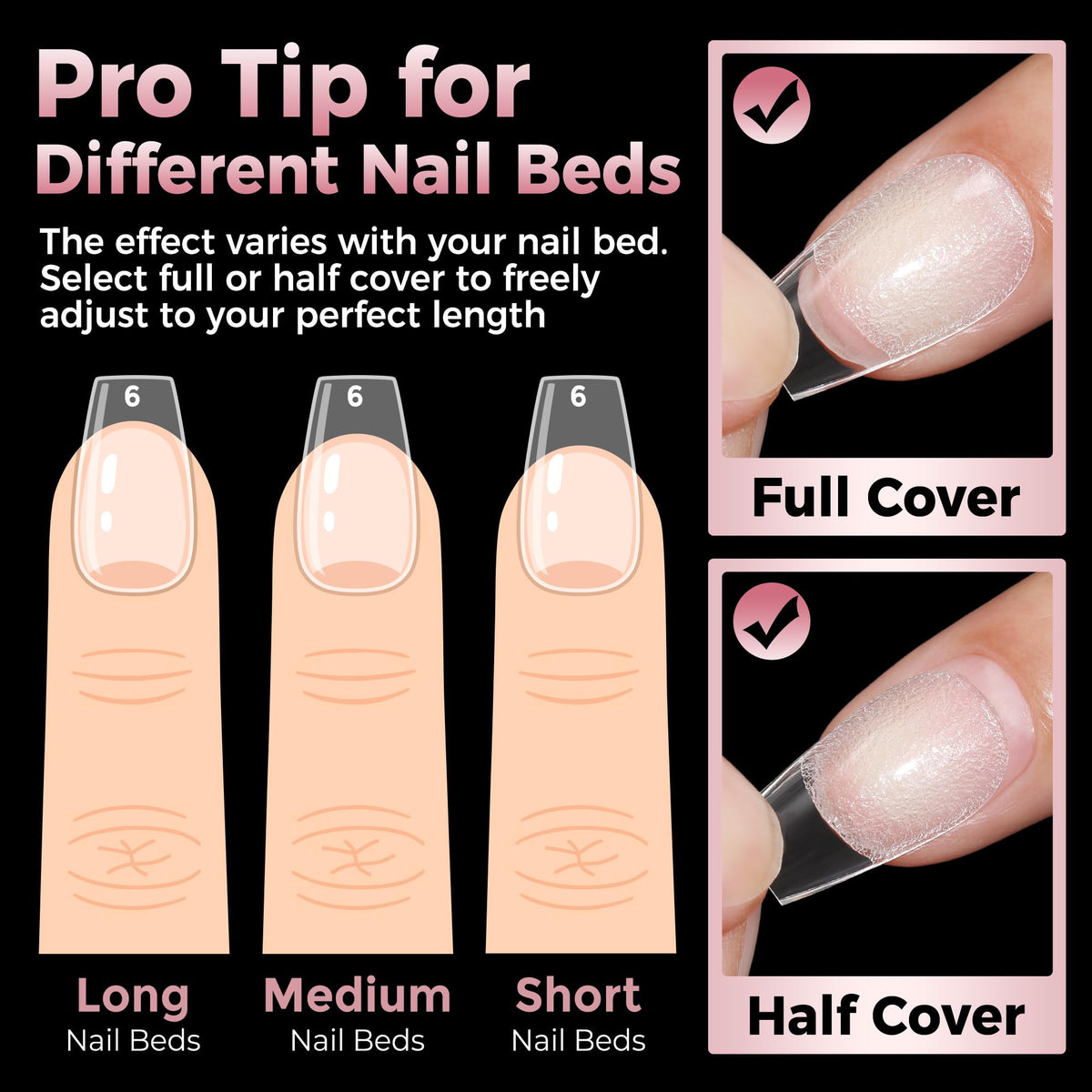 Luckyfairy Short Coffin Fake Nails in a nail art setup