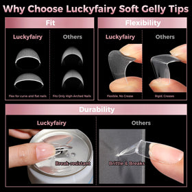 Luckyfairy Short Coffin Fake Nails side view