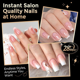 Luckyfairy Short Coffin Nails Tips laid out for selection