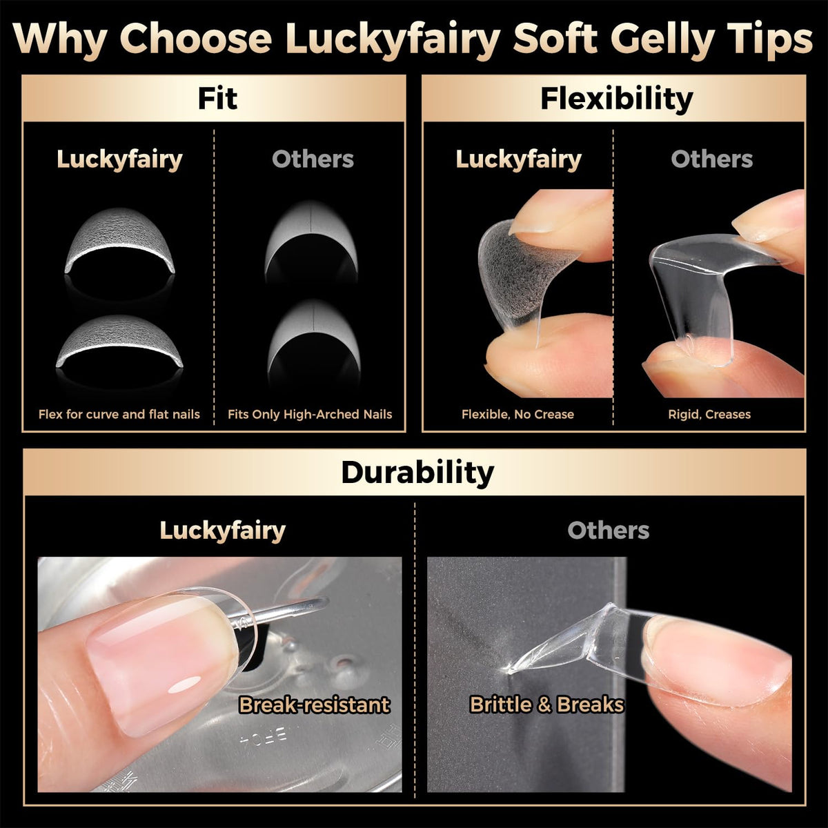 Luckyfairy Short Oval Nail Tips in use at a salon
