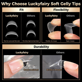 Luckyfairy Short Oval Nail Tips in use at a salon