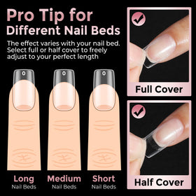 Luckyfairy Short Square Nail Tips close-up of texture