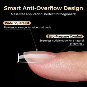 Luckyfairy Short Square Nail Tips packaging side view