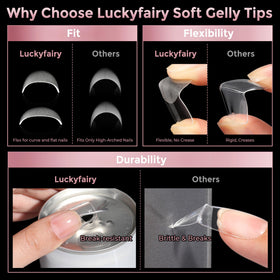 Luckyfairy Soft Gel Nail Tips showing flexibility