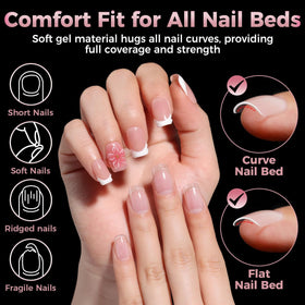 Luckyfairy Square Nail Tips displayed with nail art designs