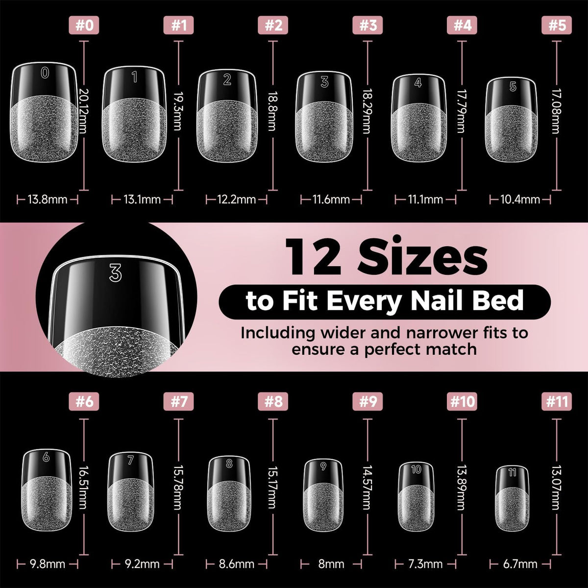 Luckyfairy Square Nail Tips with gel polish applied