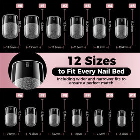 Luckyfairy Square Nail Tips with gel polish applied