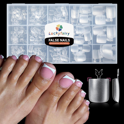 Luckyfairy Square Toe Nail Tips 504Pcs front view