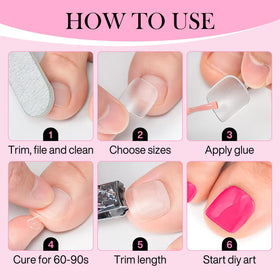 Luckyfairy Square Toe Nail Tips showing flexible design