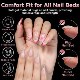 Luckyfairy Stiletto Nail Tips 240Pcs packaging with size numbers