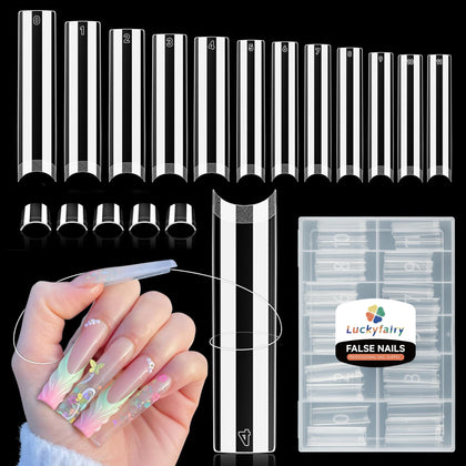 Luckyfairy XXL Nail Tips Square 120 Pcs packaging front view