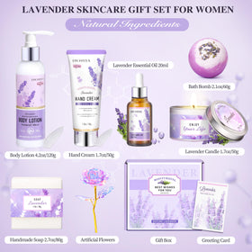 LUCOTIYA Lavender Candle and handmade soap in gift box