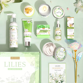 LUCOTIYA Lily scented candle and body lotion in the gift set