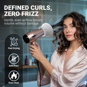 Ludvento Hair Diffuser compact size next to a travel bag
