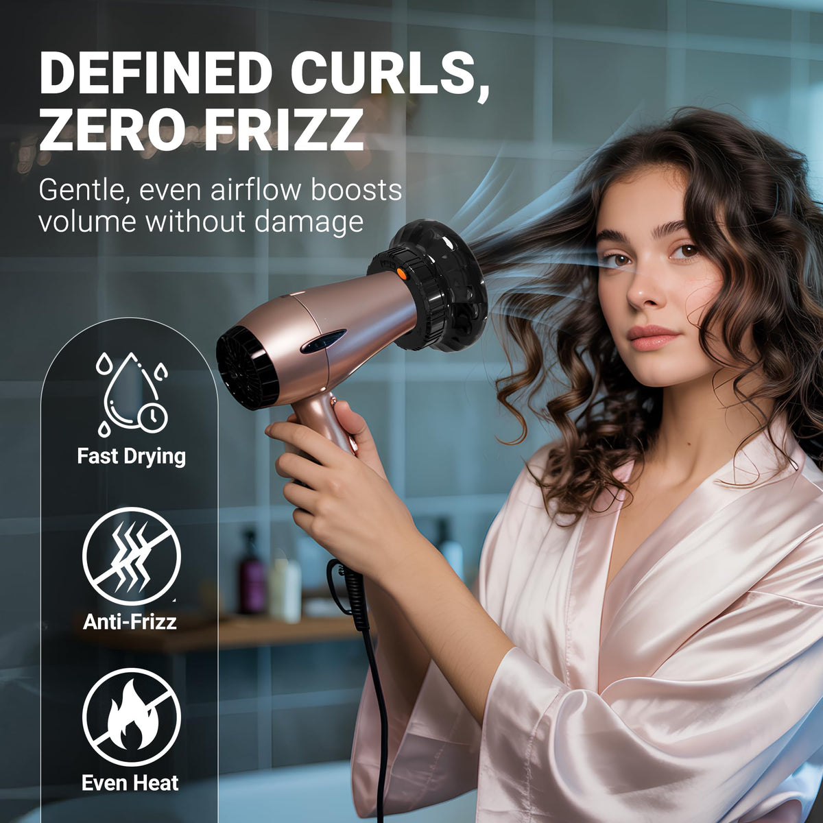 Ludvento Universal Hair Diffuser close-up of nozzle