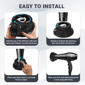 Ludvento Universal Hair Diffuser with curly hair styled