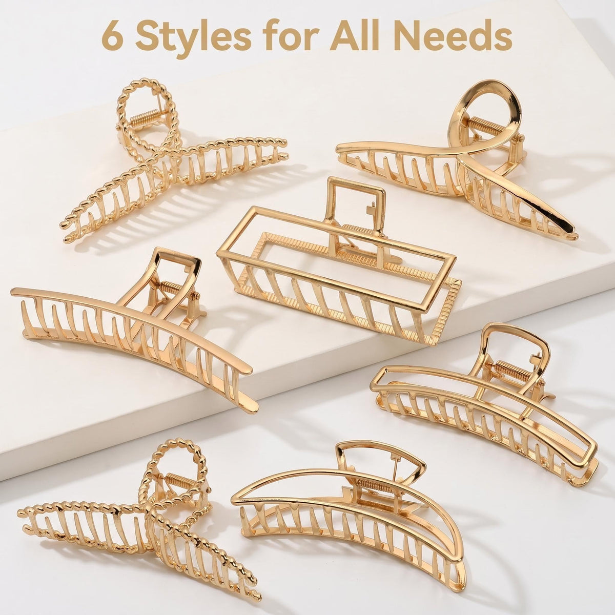 LUKACY Gold Metal Hair Clips displayed in stylish packaging