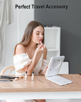 LUKYMIRO Travel Makeup Mirror with USB-C charging cable