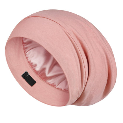 LULUSILK Mulberry Silk Bonnet front view in pink
