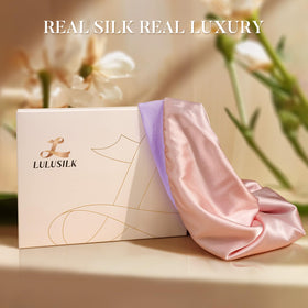 LULUSILK Silk Sleep Cap worn by a person at home
