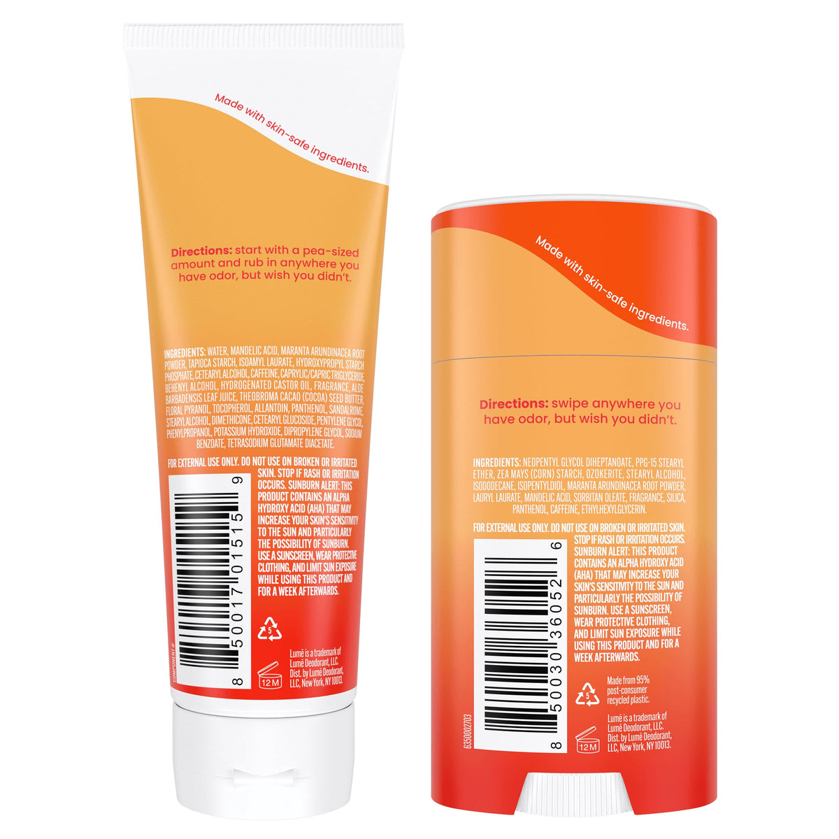 Lume 2.6 oz Solid Stick deodorant front view