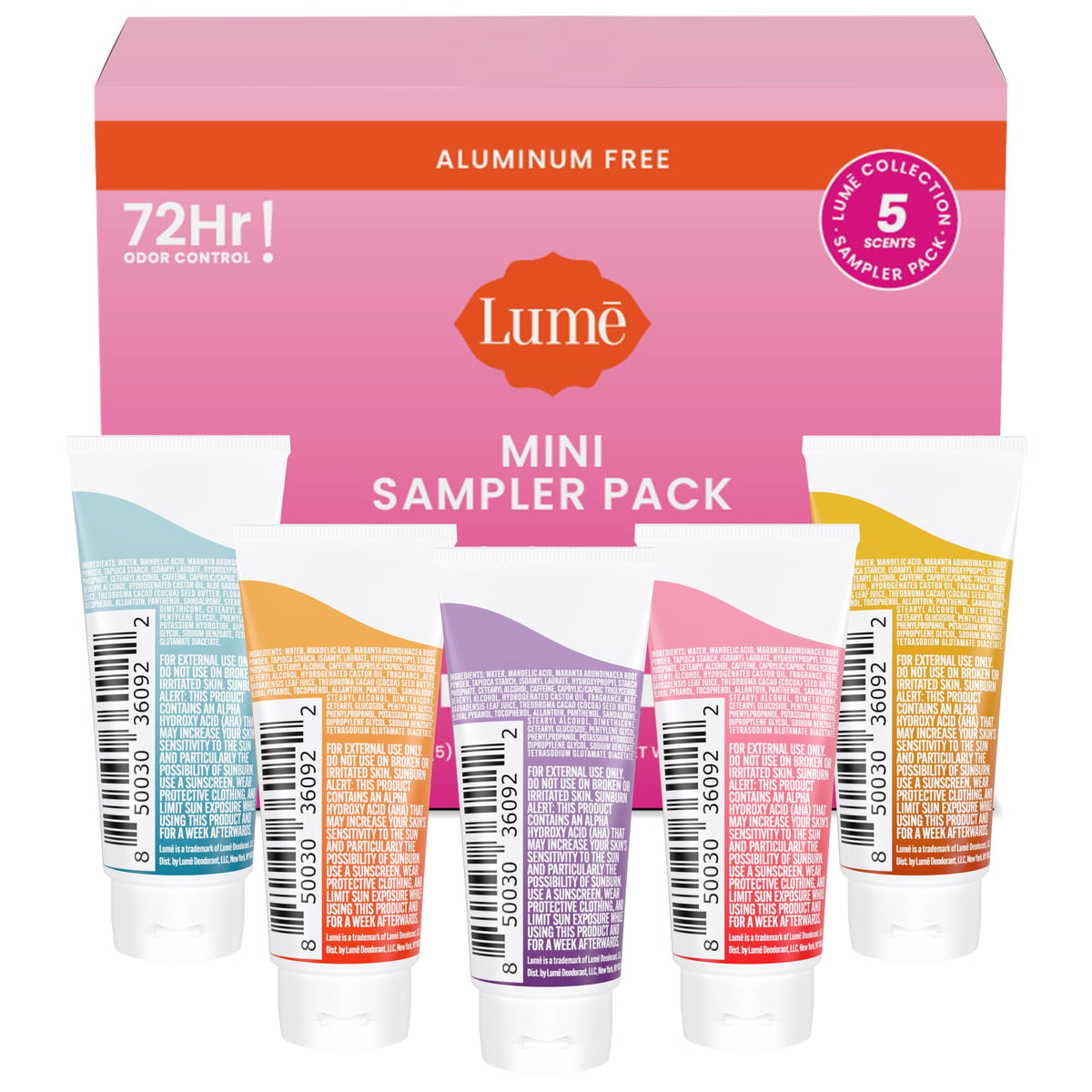 Lume Clean Tangerine deodorant tube close-up