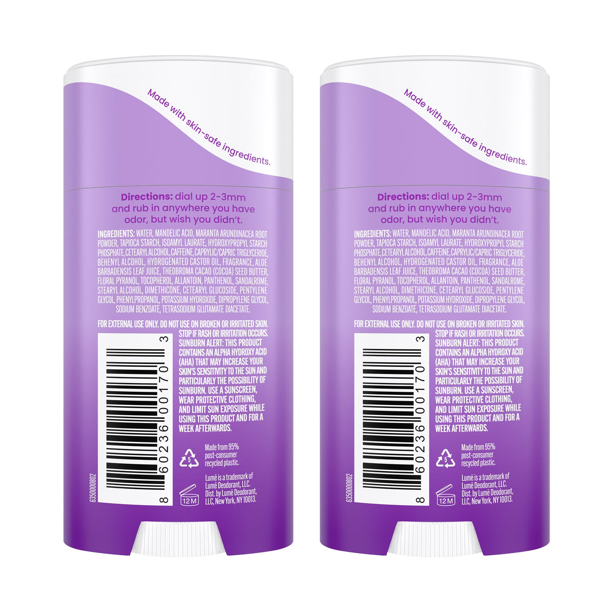 Lume Deodorant Cream Stick Lavender Sage 2.2 oz packaging