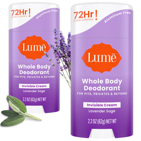 Lume Deodorant Cream Stick Lavender Sage 2-Pack front view