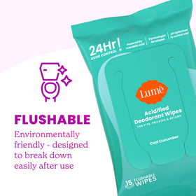 Lume Deodorant Wipes in a travel bag